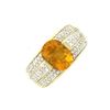 Image 3 : 18k Yellow Gold Ring with Citrine and Diamonds