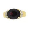 Image 1 : 14k Yellow Gold Ring with Garnet and Diamonds