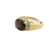 Image 2 : 14k Yellow Gold Ring with Garnet and Diamonds
