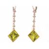 Image 1 : 14k Gold Earrings with Diamonds and Peridot
