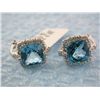 Image 2 : 18k White Gold Earrings with Diamonds and Topaz