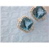 Image 3 : 18k White Gold Earrings with Diamonds and Topaz