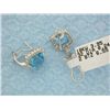 Image 4 : 18k White Gold Earrings with Diamonds and Topaz
