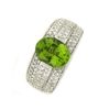 Image 2 : 18k White Gold Ring with Diamonds and Peridot