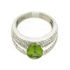 Image 3 : 18k White Gold Ring with Diamonds and Peridot