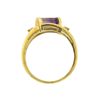 Image 4 : 14k Yellow Gold Ring with Amethyst and Diamonds