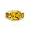 Image 2 : 14k Yellow Ring with Citrine and Diamonds