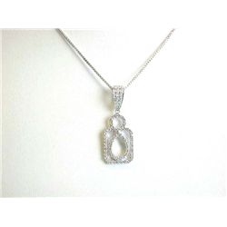 18k White Gold Necklace with Diamond Pendant