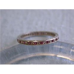Eternity Ring with Diamonds and Sapphire