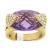 Image 1 : 14k Yellow Gold Ring with Diamonds and Amethyst