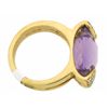 Image 4 : 14k Yellow Gold Ring with Diamonds and Amethyst