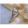 Image 2 : 14k Gold Ring with Diamonds and Sapphire