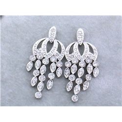 14k White Gold Earrings with Diamonds