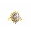 Image 1 : 14k Yellow Gold Diamond Ring with Sapphire
