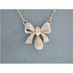 14k Gold Necklace with Ribbon Pendant