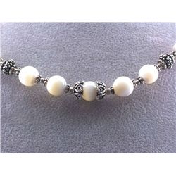 Silver and White Quartz Necklace