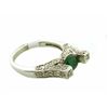 Image 3 : 18k Diamond and Emerald Ring