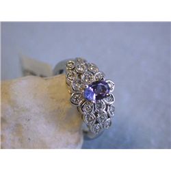 14k Gold Diamond Ring with Tanzanite