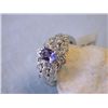 Image 2 : 14k Gold Diamond Ring with Tanzanite