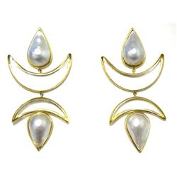 14k Yellow Gold Earrings with Pearl