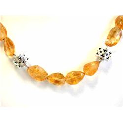 Silver Necklace with Citrine