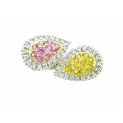 14k White Gold Ring with Diamonds and Topaz