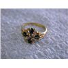 Image 3 : 14k Yellow Gold Ring with Diamonds and Sapphires