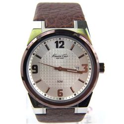 Kenneth Cole Stainless Steel Leather Strap Watch