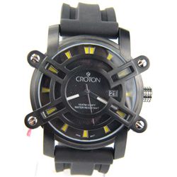 Croton Stainless Steel Rubber Strap Watch