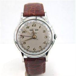 Croton Stainless Steel Leather Strap Watch