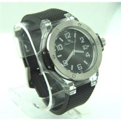 Lucien Piccard Stainless Steel Rubber Strap Watch