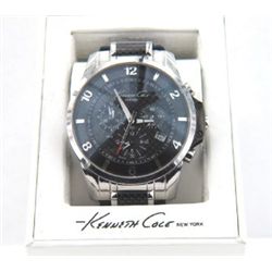 Kenneth Cole Stainless Steel Leather Strap Watch