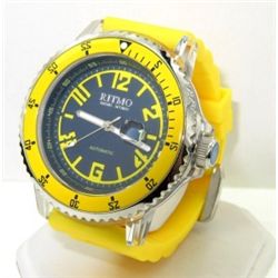 Ritmo Stainless Steel Rubber Strap Watch