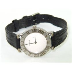 Tiffany & Co. Silver Leather Strap Watch