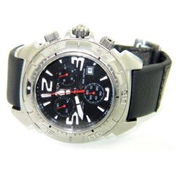 Sector Stainless Steel Chronograph Leather Strap Watch