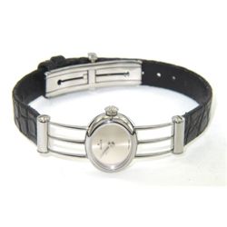 Milus Stainless Steel Leather Strap Watch