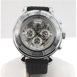 Marcel Drucker Stainless Steel Rubber Strap Watch