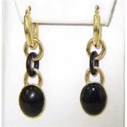 Faraone Mennella 18K Yellow Gold Onyx Earrings