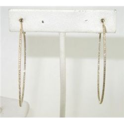 18K Yellow Gold Diamond Hoop Earrings