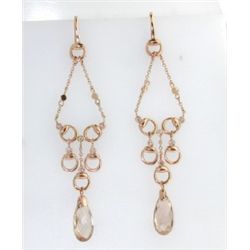 Gucci 18K YG, Champagne Topaz & Diamond Earrings