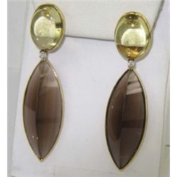 Faraone Mennella 18K Gold CitrineTopaz Diamond Earrings