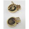 Image 3 : 14K Yellow Gold Ancient Coin, Ruby & Diamond Earrings