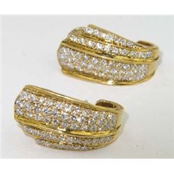 18K Yellow Gold Diamond Earrings