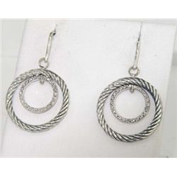 David Yurman Silver Diamond Earrings