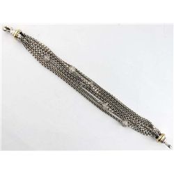 David Yurman Silver/Gold Diamond Bracelet