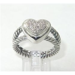 David Yurman Silver Diamond Ring