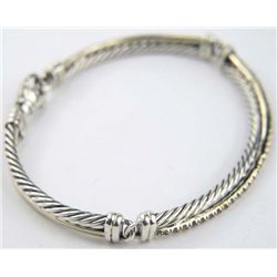 David Yurman Silver, Diamond Bangle