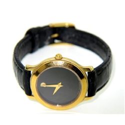 Movado Stainless Steel Leather Strap Watch