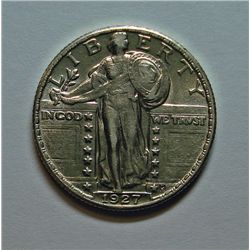1927 STANDING LIBERTY QUARTER  AU-55 GREAT LUSTER
