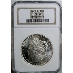 1921-D MORGAN DOLLAR NGC MS-65 WHITE!!